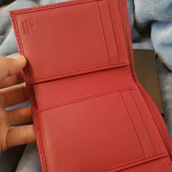 *sold* Guccissima Signature Tri-fold Red Wallet - Picture 4 of 8